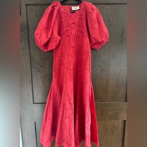NWT Ollari Evelyn Cotton Embroidered Maxi Dress